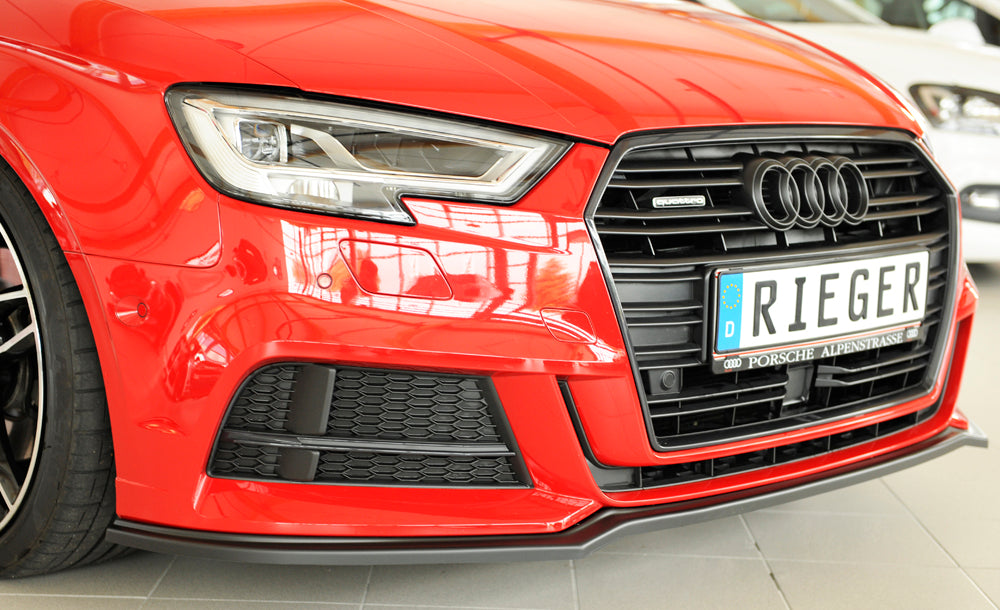 Audi A3 (8V) Rieger Spoilerschwert für orig. S-Line Frontschürze für orig. Frontschürze, ABS, für Fzg. mit S-Line Exterieur, 
inkl. Montagezubehör, ABE