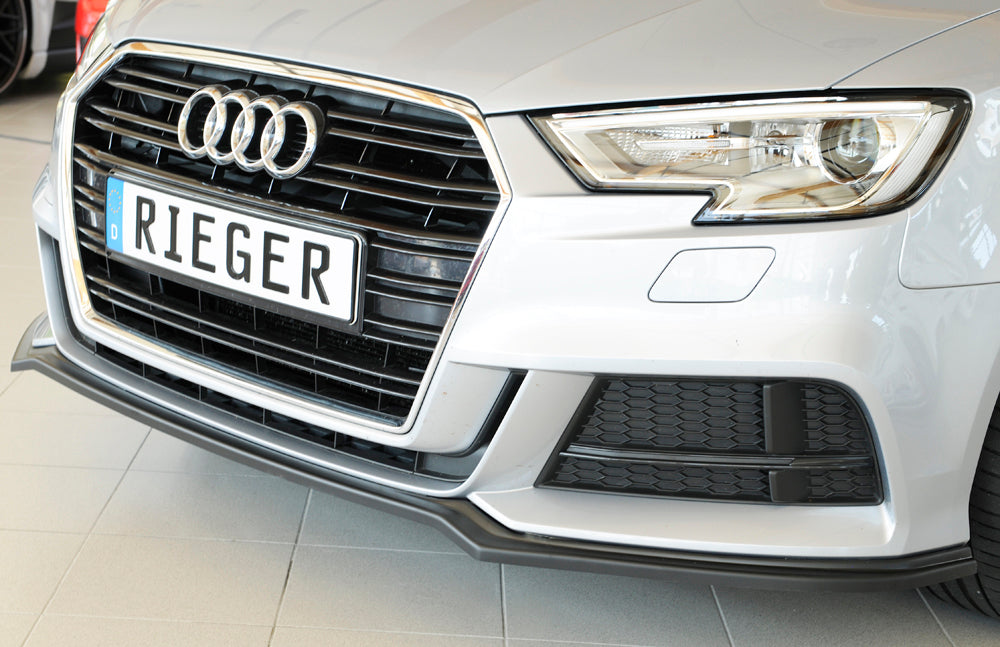 Audi A3 (8V) Rieger Spoilerschwert für orig. S-Line Frontschürze für orig. Frontschürze, ABS, für Fzg. mit S-Line Exterieur, 
inkl. Montagezubehör, ABE