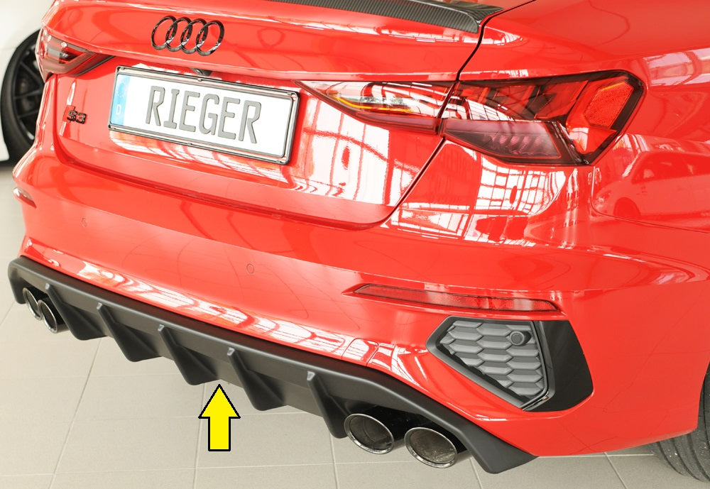 Audi A3 (GY) Rieger Heckeinsatz für Doppelendrohr li. u. re., (4x100x81mm oval), ABS, für Fzg. mit S-Line Exterieur, 
inkl...
