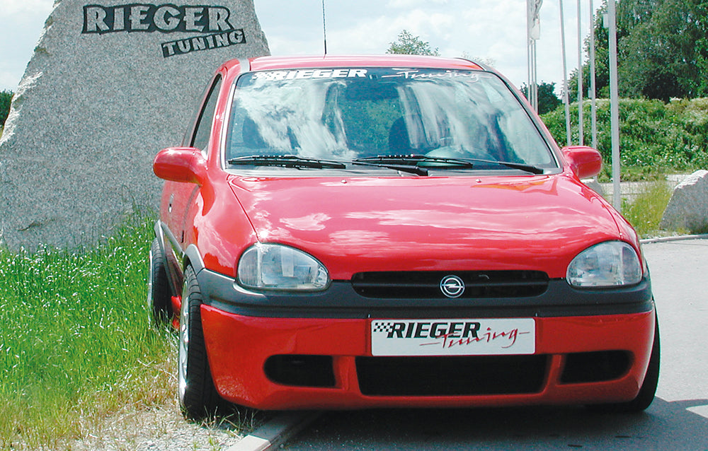 Opel Corsa B Rieger Spoileransatz Variante 2  ABS, 
inkl. Alugitter, Gutachten, Montagezubehör