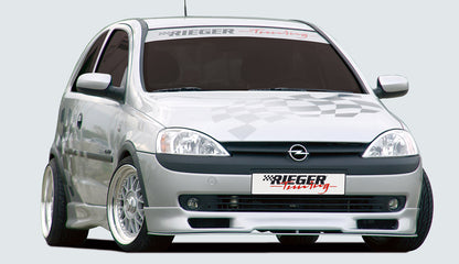 Opel Corsa C Rieger Spoilerschwert   für Spoilerlippe 58910 gerade Version, für Spoilerlippe, ABS, 
inkl. Montagezubehör, Gutachten