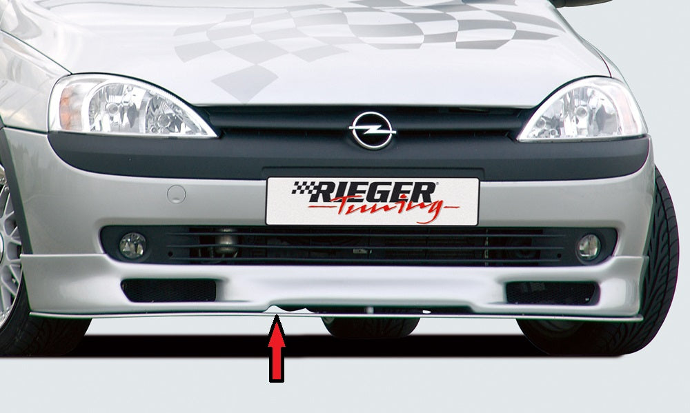 Opel Corsa C Rieger Spoilerschwert   für Spoilerlippe 58910 gerade Version, für Spoilerlippe, ABS, 
inkl. Montagezubehör, Gutachten