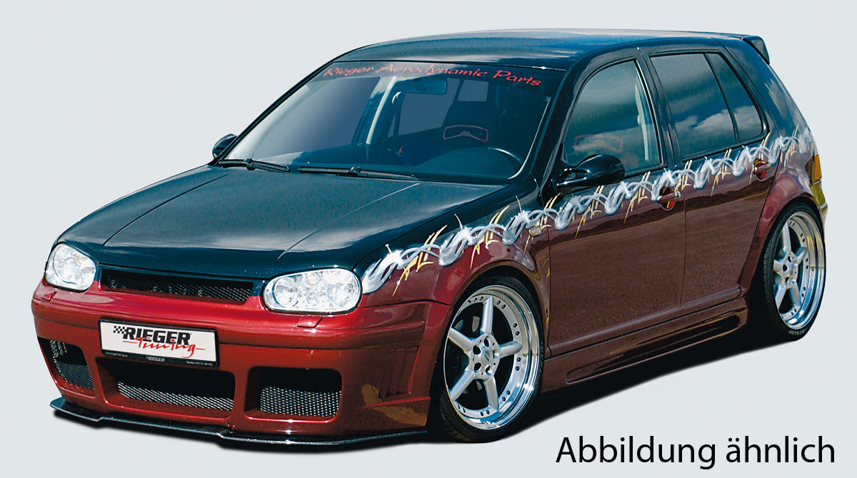 VW Golf 4 Rieger Spoilerschwert für Spoilerstoßstange 59015/59016/59037/59038 gekantete Version, für Spoilerstoßstange, Carbon, 
Montagezubehör, ABE