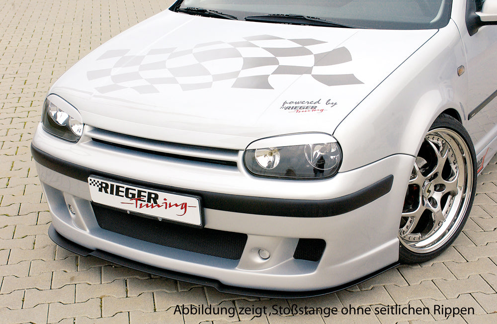 VW Golf 4 Rieger Spoilerstoßstange -> Schacht muß bei TDI angepaßt werden! ABS, 
inkl. Alugitter, Gutachten, Montagezubehör