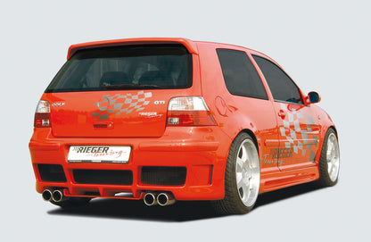 VW Golf 4 Rieger Heckschürze   Träger Nr. 00132896 zur Montage erforderlich mit zusätzlichen Lüftungsschlitzen, ABS, 
inkl. Alugitter, Montagezubehör, ABE