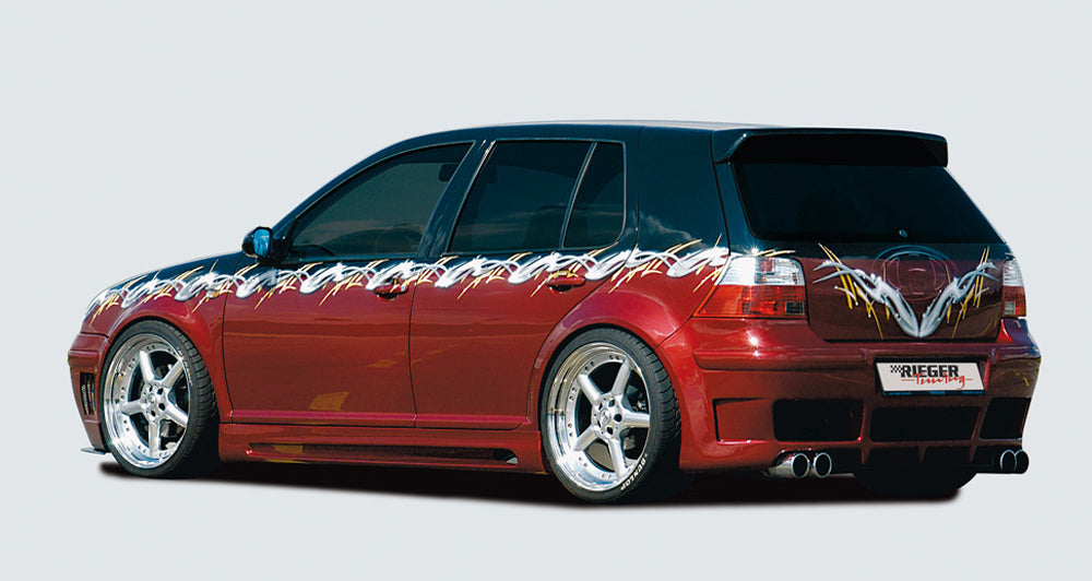 VW Golf 4 Rieger Heckschürze   Träger Nr. 00132896 zur Montage erforderlich mit zusätzlichen Lüftungsschlitzen, ABS, 
inkl. Alugitter, Montagezubehör, ABE