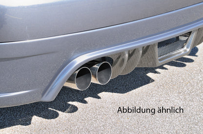 VW Touran (1T) Rieger Heckschürzenansatz  für Doppelendrohr li., ABS, für Fzg. mit Anhängekupplung, 
inkl. Alugitter, Montagezubehör, Gutachten