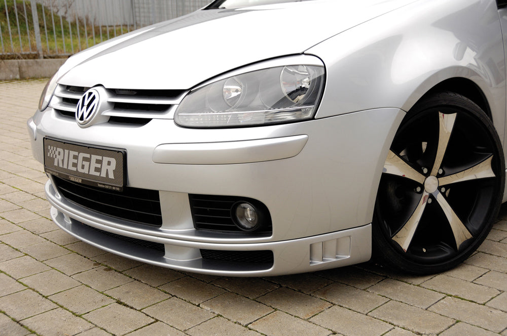 VW Golf 5 Rieger Spoilerlippe   nicht für GTI mit seitlichen Rippen, ABS, 
inkl. Alugitter, Montagezubehör, ABE