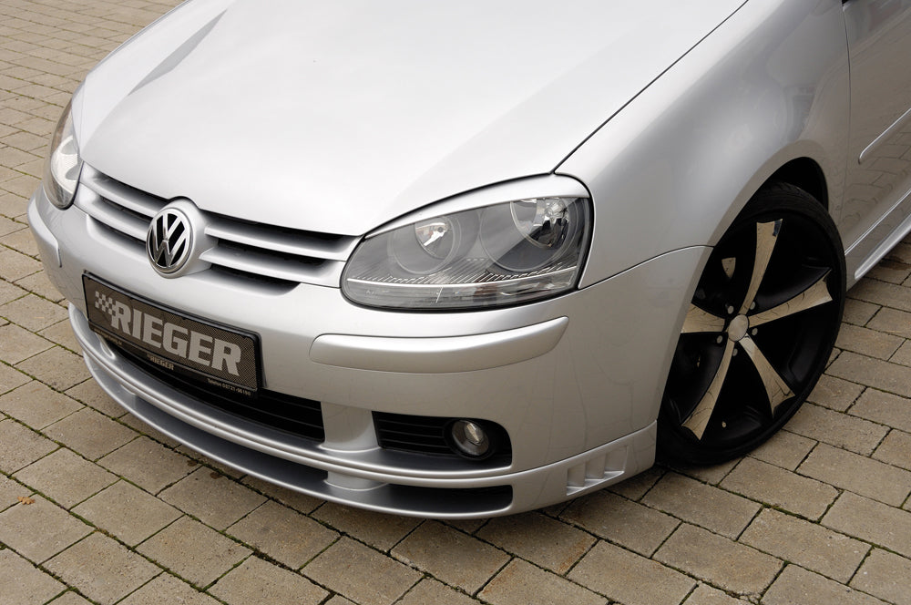 VW Golf 5 Rieger Spoilerlippe   nicht für GTI mit seitlichen Rippen, ABS, 
inkl. Alugitter, Montagezubehör, ABE