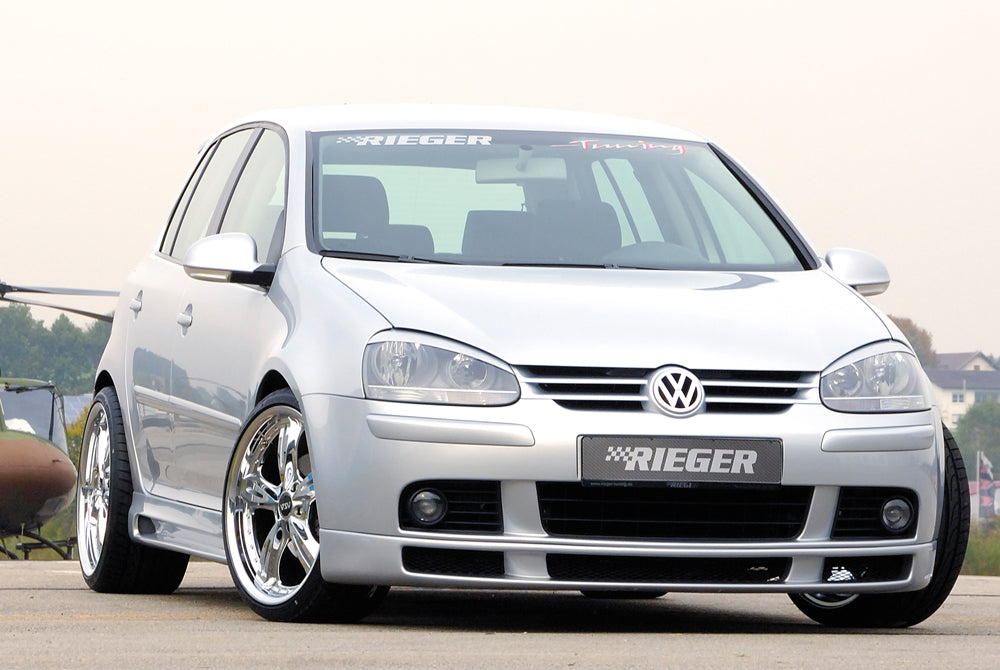 VW Golf 5 Rieger Spoilerlippe   ohne seitliche Rippen (nicht für GTI) ABS, 
inkl. Alugitter, Montagezubehör, ABE