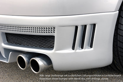 VW Golf 5 Rieger Heckansatz   (je 3 Schlitze) mit zusätzlichen Lüftungsschlitzen, offen, ABS, 
inkl. Alugitter, Montagezubehör, ABE
