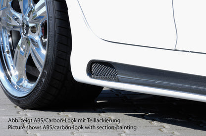 VW Golf 5 Rieger Seitenschweller   -> nur für GTI links, mit Schacht, mit Ausschnitt, ABS, 
inkl. Alugitter, Gutachten, Montagezubehör