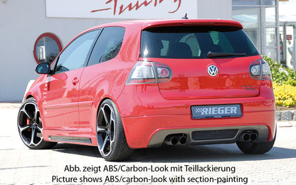 VW Golf 5 Rieger Heckansatz   für Golf 5 und Golf 5 GTI für Doppelendrohr li. u. re., ABS, 
inkl. Alugitter, Gutachten, Montagezubehör