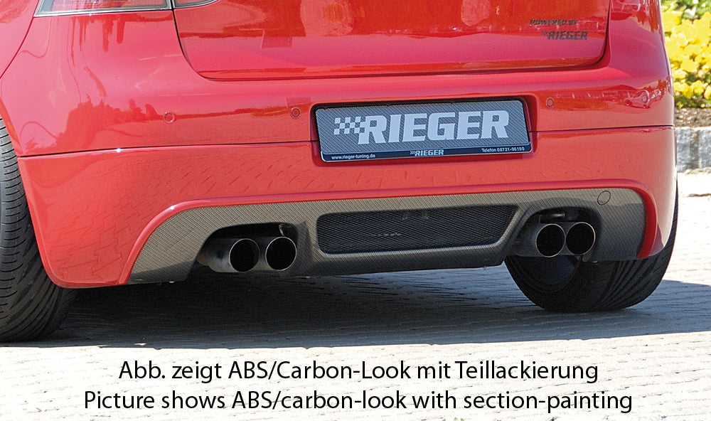 VW Golf 5 Rieger Heckansatz   für Golf 5 und Golf 5 GTI für Doppelendrohr li. u. re., ABS, 
inkl. Alugitter, Gutachten, Montagezubehör