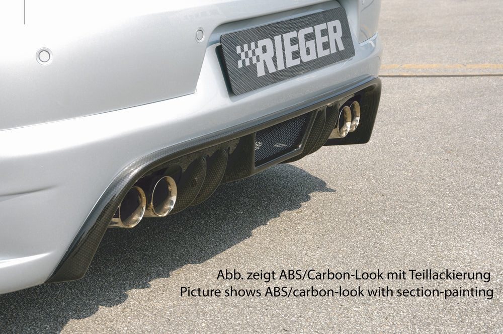 VW Eos (1F) Rieger Heckansatz    für Doppelendrohr li. u. re., ABS, 
inkl. Alugitter, Gutachten, Montagezubehör