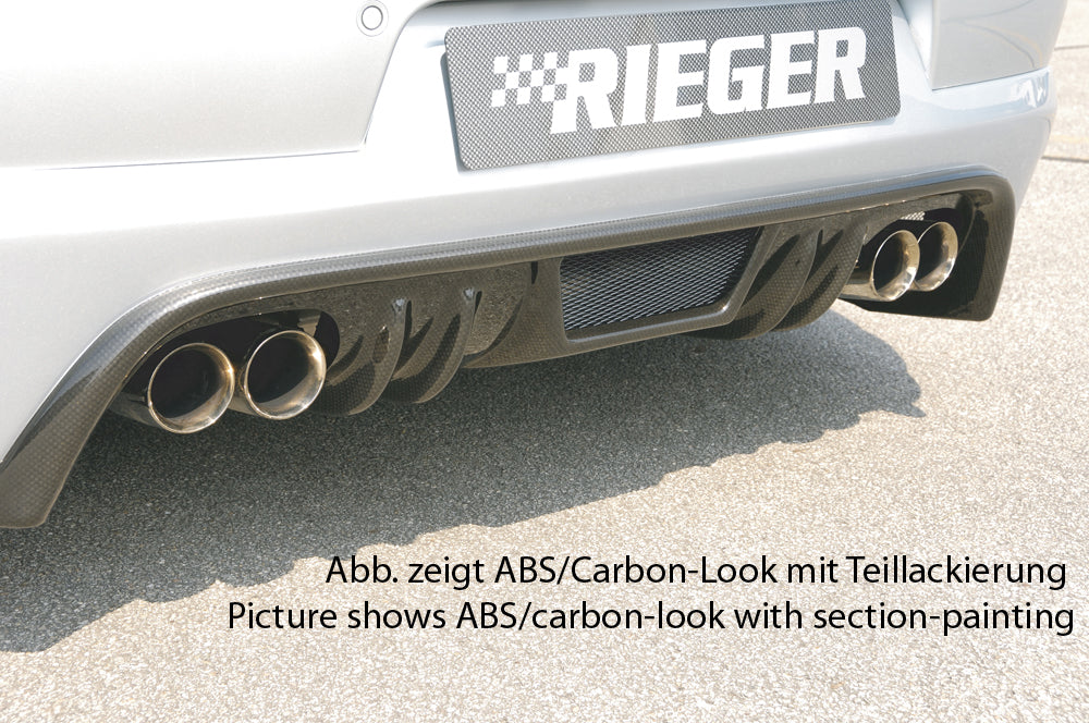 VW Eos (1F) Rieger Heckansatz    für Doppelendrohr li. u. re., ABS, 
inkl. Alugitter, Gutachten, Montagezubehör