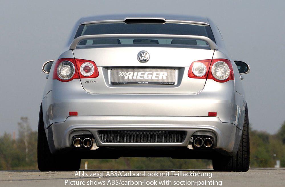 VW Jetta 3 (1KM) Rieger Heckansatz    für Doppelendrohr li. u. re., ABS, 
inkl. Alugitter, Gutachten, Montagezubehör