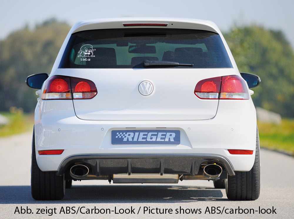 VW Golf 6 GTD Rieger Heckeinsatz  für Sportendrohr li. u. re., (145x90mm oval), für Doppelendrohr li. u. re., ABS, 
inkl. Montagezubehör, Gutachten