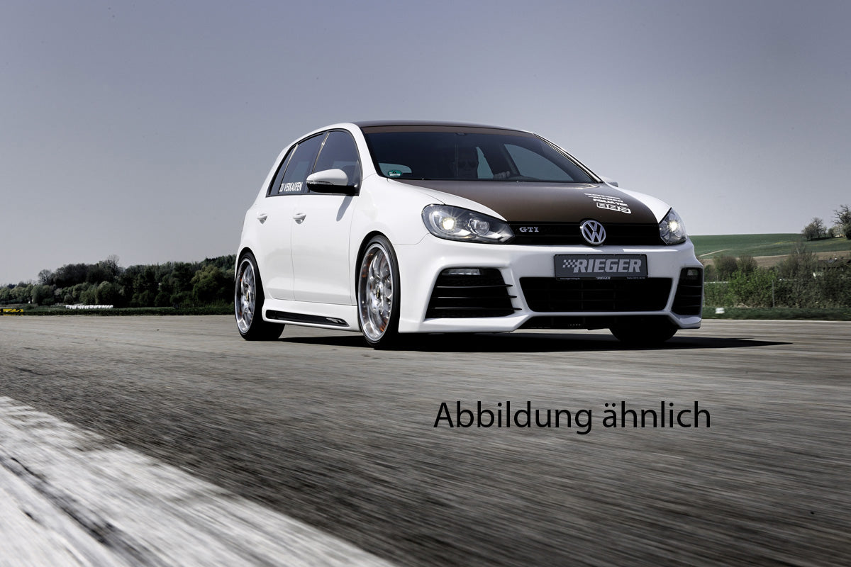 VW Golf 6 Rieger Spoilerstoßstange   inkl Lufteinlassblenden li/re ABS/schwarz glänzend ABS, für Fzg. mit Einparkhilfe (PDC), 
inkl. Montagezubehör, ABE