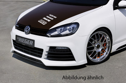 VW Golf 6 Rieger Spoilerstoßstange   inkl Lufteinlassblenden li/re ABS/schwarz glänzend ABS, für Fzg. mit Scheinwerferreinigungsanlage, Einparkhilfe (PDC), Parkassistent, 
inkl. Montagezubehör, ABE