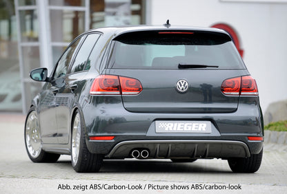 VW Golf 6 Rieger Heckeinsatz mit 2 Doppelfinnen  für orig. Doppelendrohr li, ABS, 
inkl. Montagezubehör, Gutachten