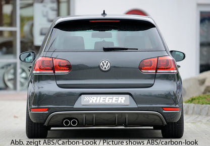 VW Golf 6 Rieger Heckeinsatz mit 2 Doppelfinnen  für orig. Doppelendrohr li, ABS, 
inkl. Montagezubehör, Gutachten