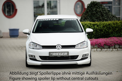 VW Golf 7 Rieger Spoilerlippe  mit zusätzlichen Lüftungsschlitzen, ABS, 
inkl. Alugitter, Montagezubehör, ABE
