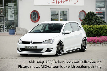 VW Golf 7 Rieger Seitenschweller  links, mit Schacht, mit Ausschnitt, ABS, 
inkl. Alugitter, Montagezubehör, Gutachten