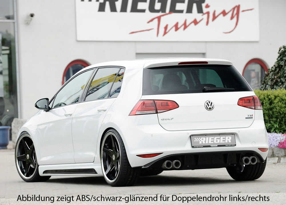VW Golf 7 Rieger Heckeinsatz  für Doppelendrohr mittig, ABS, 
inkl. Montagezubehör, Gutachten