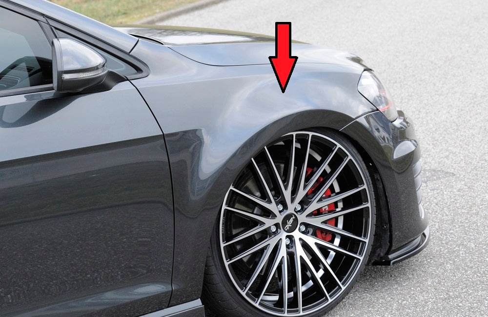 VW Golf 7 Rieger Kotflügel für extreme Tieferlegung ca. 30mm breiter als orig Kotflügel links, ABS, 
inkl. Montagezubehör, Gutachten