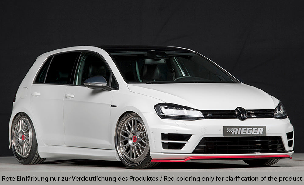 VW Golf 7 Rieger Spoilerschwert nur für R / R-Line für orig. Frontschürze ABS, für Fzg. mit R-Line Exterieur, 
inkl. Montagezubehör, ABE