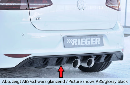 VW Golf 7 R Rieger Heckeinsatz  für Doppelendrohr mittig, (2x100mm ø), ABS, 
inkl. Montagezubehör, Gutachten