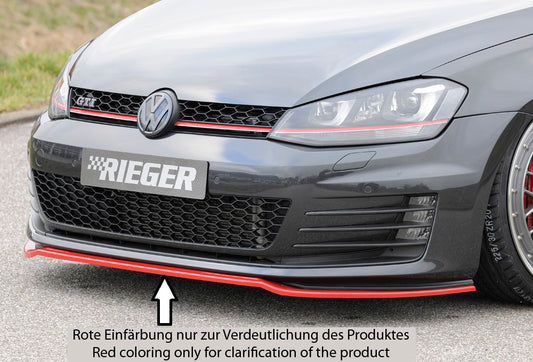 VW Golf 7 GTD Rieger Spoilerschwert nur für GTI / GTD für orig. Frontschürze für orig. Frontschürze, ABS, 
inkl. Montagezubehör, ABE