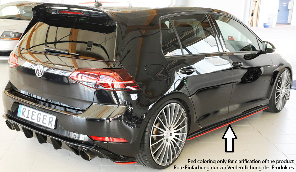 VW Golf 7 GTD Rieger Seitenschwelleransatz für orig. GTI-/GTD-/GTE-Seitenschweller links, für orig. Seitenschweller, ABS, 
inkl. Montagezubehör, Gutachten