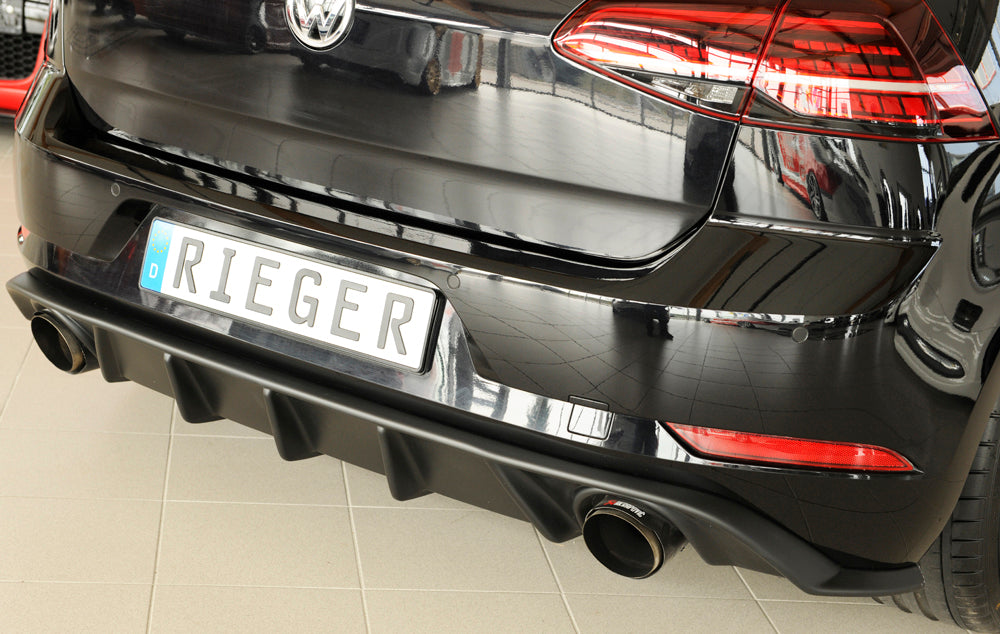 VW Golf 7 GTI Rieger Heckeinsatz  für orig. Endrohr li. u. re., ABS, 
inkl. Montagezubehör, Gutachten
