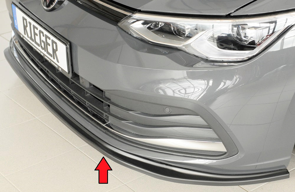 VW Golf 8 Rieger Spoilerschwert für orig. Frontschürze für orig. Frontschürze, ABS, 
inkl. Montagezubehör, ABE