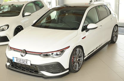 VW Golf 8 GTI Clubsport Rieger Spoilerschwert nur für GTI Clubsport für orig. Frontschürze, ABS, 
inkl. Montagezubehör, ABE
