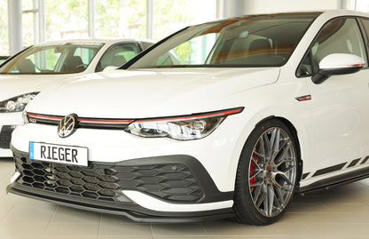 VW Golf 8 GTI Clubsport Rieger Spoilerschwert nur für GTI Clubsport für orig. Frontschürze, ABS, 
inkl. Montagezubehör, ABE
