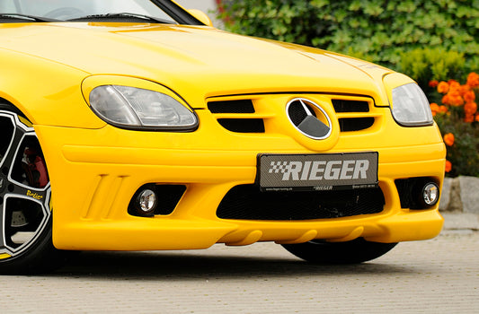 Mercedes SLK (R170) Rieger Spoilerstoßstange (orig. NSW passen nicht mehr) mit seitlichen Rippen, geschlossen, ABS, für Fzg. mit NSW, 
inkl. Alugitter, Montagezubehör, ABE