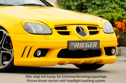 Mercedes SLK (R170) Rieger Spoilerstoßstange (orig. NSW passen nicht mehr) mit seitlichen Rippen, offen, ABS, für Fzg. mit NSW, 
inkl. Alugitter, Montagezubehör, ABE