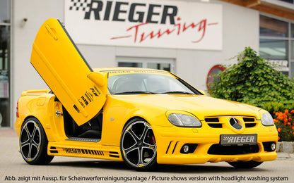 Mercedes SLK (R170) Rieger Spoilerstoßstange (orig. NSW passen nicht mehr) mit seitlichen Rippen, offen, ABS, für Fzg. mit NSW, 
inkl. Alugitter, Montagezubehör, ABE
