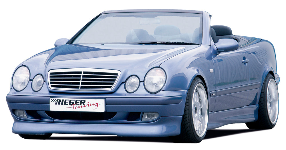 Mercedes CLK (W208) Rieger Spoilerlippe  (Elegance) bei Avantgarde (03-): orig. Unterbau nachrüsten ABS, 
inkl. Gutachten, Montagezubehör