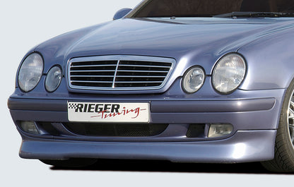 Mercedes CLK (W208) Rieger Spoilerlippe  (Elegance) bei Avantgarde (03-): orig. Unterbau nachrüsten ABS, 
inkl. Gutachten, Montagezubehör