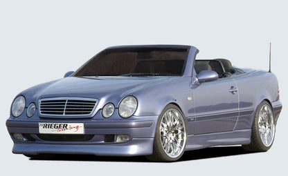 Mercedes CLK (W208) Rieger Spoilerlippe  (Elegance) bei Avantgarde (03-): orig. Unterbau nachrüsten ABS, 
inkl. Gutachten, Montagezubehör