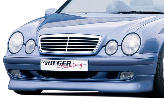 Mercedes CLK (W208) Rieger Spoilerlippe  (Elegance) bei Avantgarde (03-): orig. Unterbau nachrüsten ABS, 
inkl. Gutachten, Montagezubehör