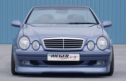 Mercedes CLK (W208) Rieger Spoilerlippe  (Elegance) bei Avantgarde (03-): orig. Unterbau nachrüsten ABS, 
inkl. Gutachten, Montagezubehör