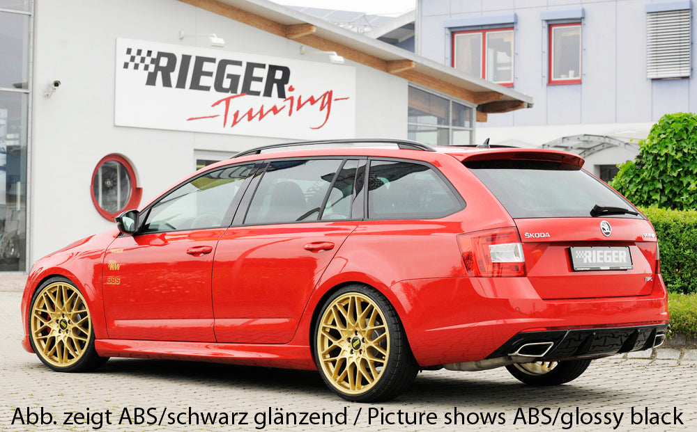 Skoda Octavia RS (5E) Rieger Heckeinsatz bei Bestellung bitte genaue Motorisierung angeben! für orig. Endrohrblende li. u. re., ABS, für Fzg. mit Anhängekupplung, 
inkl. Montagezubehör, Gutachten