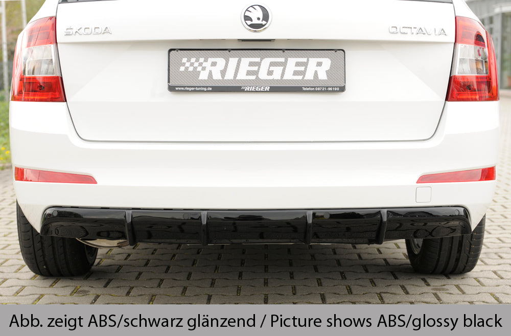 Skoda Octavia (5E) Rieger Heckeinsatz  ABS, für Fzg. ohne Einparkhilfe (PDC), mit Anhängekupplung, ohne Anhängekupplung, 
inkl. Montagezubehör, Gutachten