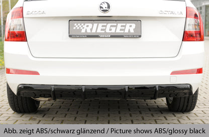 Skoda Octavia (5E) Rieger Heckeinsatz  ABS, für Fzg. ohne Einparkhilfe (PDC), mit Anhängekupplung, ohne Anhängekupplung, 
inkl. Montagezubehör, Gutachten