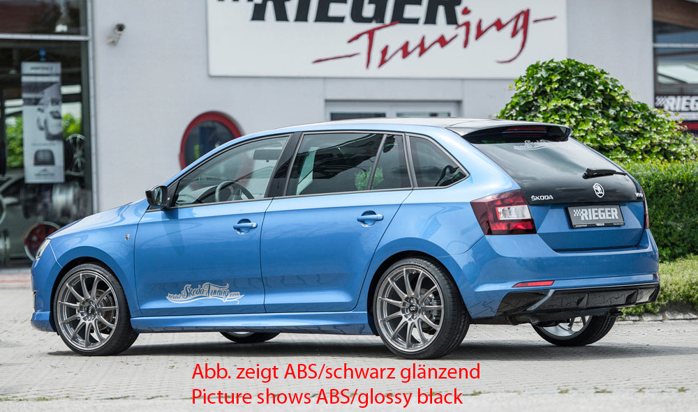 Skoda Rapid (NH) Rieger Heckeinsatz  für orig. Endschalldämpfer, ABS, 
inkl. Montagezubehör, Gutachten